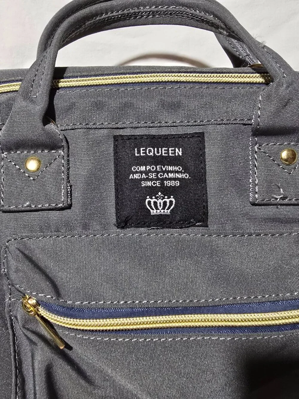 Lequeen Gray Canvas Diaper Bag Mini Backpack Tote Maternity Baby Nappy Bag